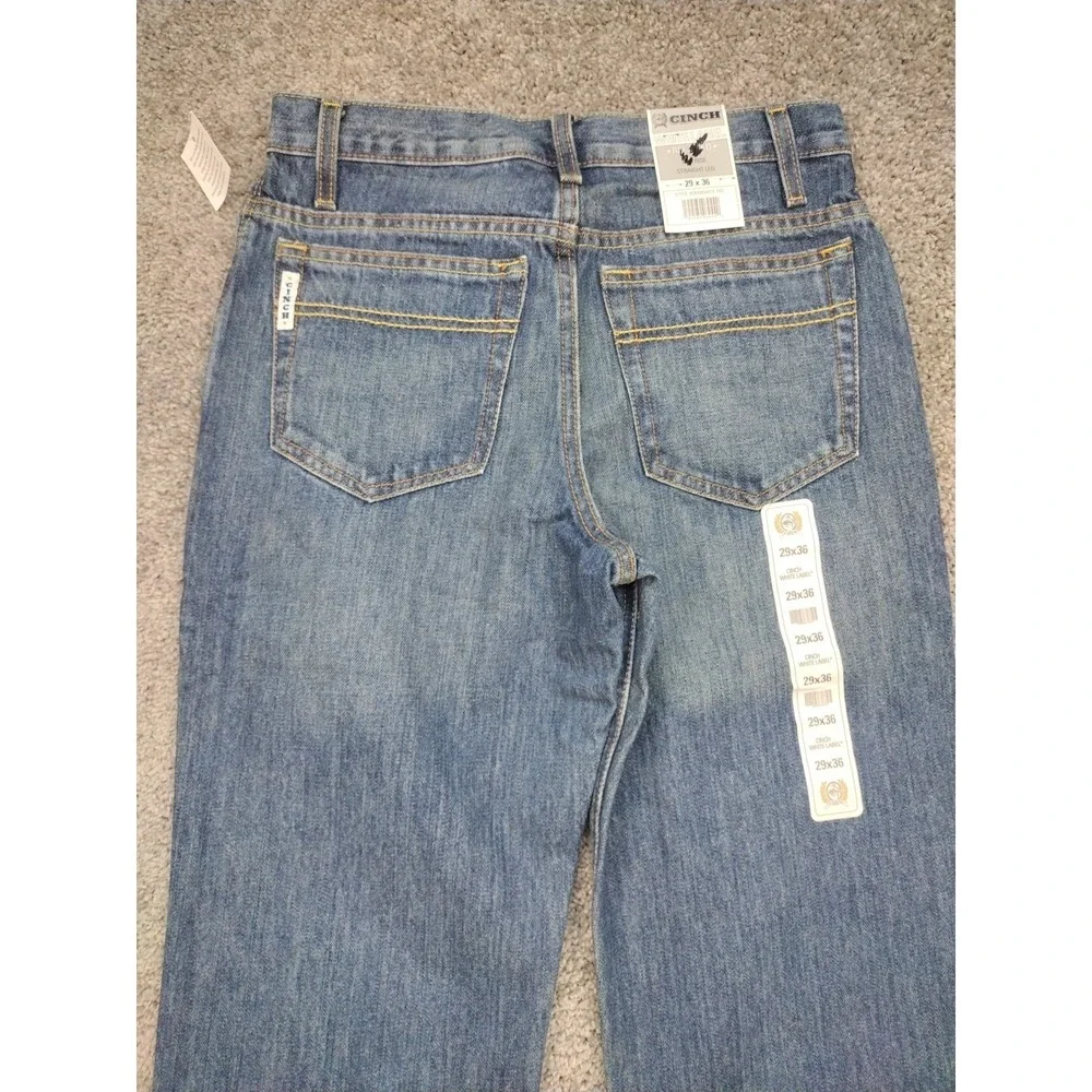 Cinch Men's White Label Relaxed Fit Jeans Dark Stonewash Indigo Size 29x36 NWT